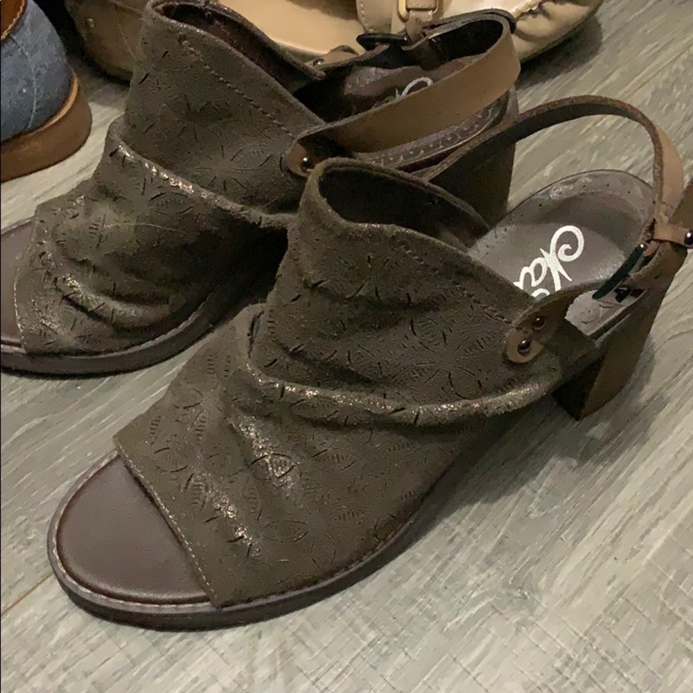 Naughty Monkey stacked heel sandals, brown, 7.5